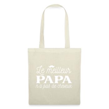 Cheveux Chauve Calvitie humour Papa Père - Sac en tissu - nature - Devant