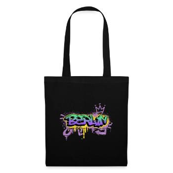 Berlin Allemagne Ville Graffiti Spray Sprayer - Sac en tissu - noir - Devant