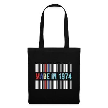 1974 birthday 48 years 48th anniversary retro barcode - Tote Bag - black - Front