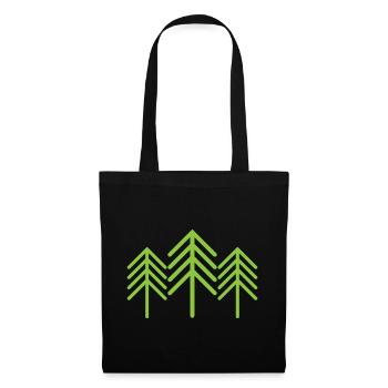 Arbres Symbole Forêt Minimalisme Icône verte - Sac en tissu - noir - Devant
