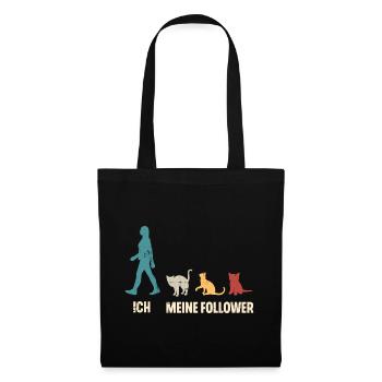 Ich Meine Follower Katzen - Stoffbeutel - Schwarz - Vorne