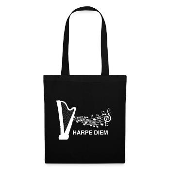 Conception de harpe pour harpiste et joueur de harpe - Sac en tissu - noir - Devant