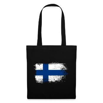 Grunge Finnish Flag Graphic - Tote Bag - black - Front