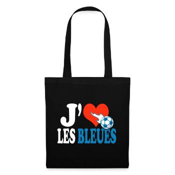 football féminin j aime les bleues équipe france - Sac en tissu - noir - Devant