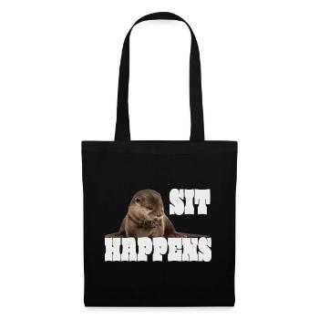 Loutre , mignonne Otter Vintage Retro - Sac en tissu - noir - Devant