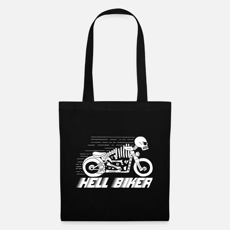 Motorcycle skeleton white - Tote Bag - black