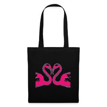 Flamants roses créés par une IA - Sac en tissu - noir - Devant