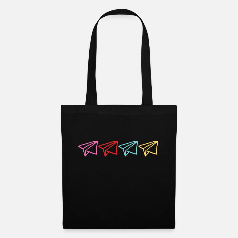 Mehrfarbiges Origami - Stoffbeutel - Schwarz