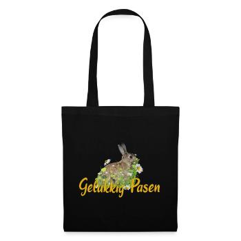 gelukkig pasen Frohe Ostern - Stoffbeutel - Schwarz - Vorne