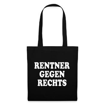 rentner gegen rechts - Stoffbeutel - Schwarz - Vorne