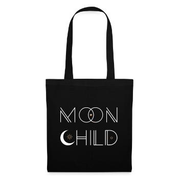 Moon Child, Boho Chic, Design spirituel et conscient - Sac en tissu - noir - Devant