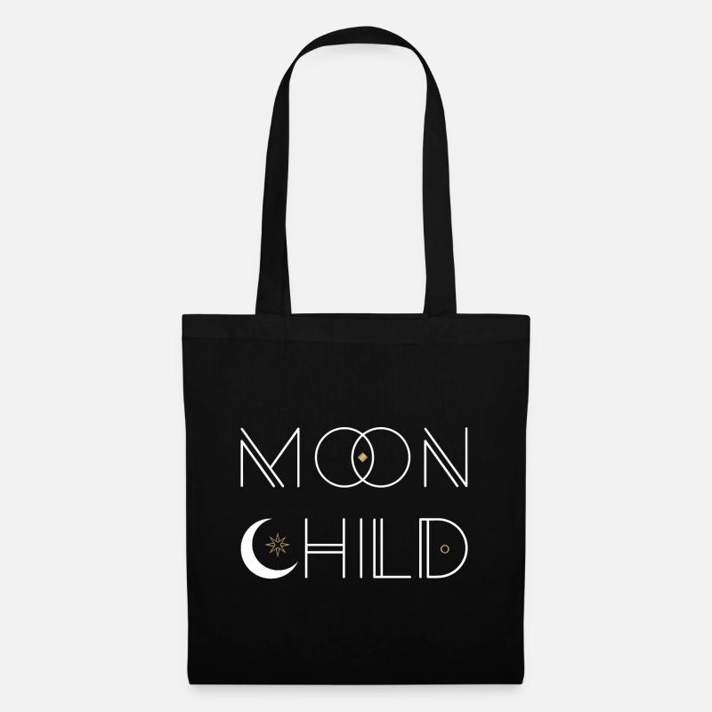 Moon Child, Boho Chic, Spirituell & Mindful design - Stoffbeutel - Schwarz