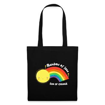 LGBT-Regenbogen der Liebe - Stoffbeutel - Schwarz - Vorne