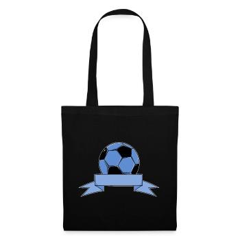 Fußball Name Bannerschleife blau - Stoffbeutel - Schwarz - Vorne