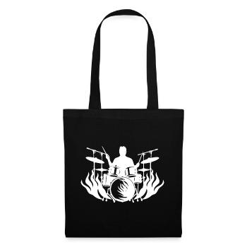 Dessin du batteur - Sac en tissu - noir - Devant