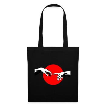 The Creation of Adam hands inspiration design - Tote Bag - black - Front