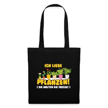 Ich liebe Pflanzen - Gärtner und Zimmerpflanzen - Stoffbeutel - Schwarz - Vorne