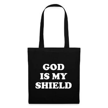 God Is My Shield - Stoffbeutel - Schwarz - Vorne