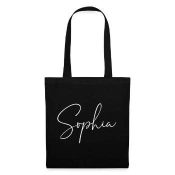 Sophia / Conception d’écriture manuscrite (Blanc) - Sac en tissu - noir - Devant