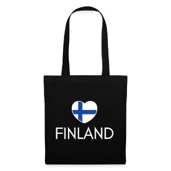 Heart with Finland flag, I love Finland - Tote Bag - black - Front