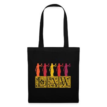 Justitia Anwalt Anwältin Gesetz Vintage Retro - Stoffbeutel - Schwarz - Vorne