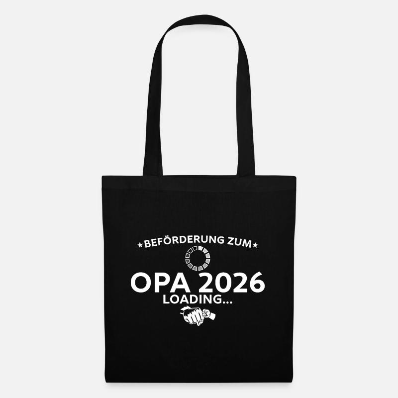Schwangerschaftsverkündung 2026 Werdender Opa - Stoffbeutel - Schwarz