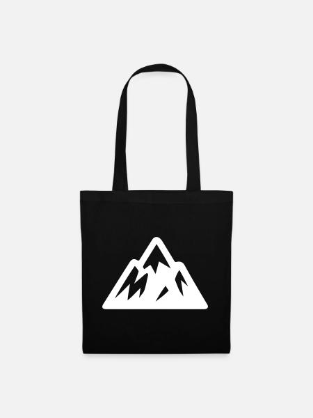 Berge Symbol - Stoffbeutel - Schwarz