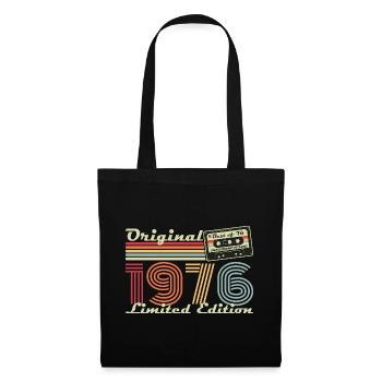 Original 1976 Jahrgang Vintage Geburtstag Retro - Stoffbeutel - Schwarz - Vorne