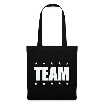Team mit Sternen - Stoffbeutel - Schwarz - Vorne