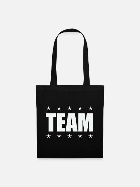 Team mit Sternen - Stoffbeutel - Schwarz