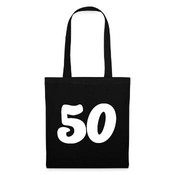 50. 50 JAHRE. 50-JÄHRIGES JUBILÄUM. 50-JÄHRIGES JUBILÄUM. - Stoffbeutel - Schwarz - Vorne