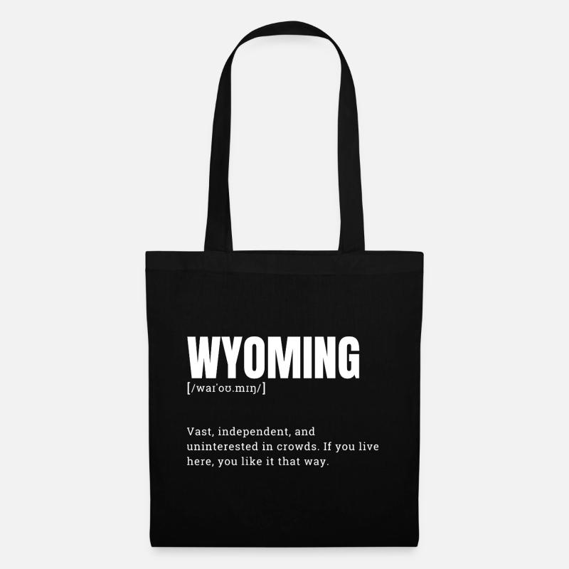 Wyoming Bold Terrain Typography - Stoffbeutel - Schwarz
