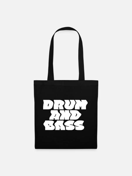 Drum and Bass fettes Logo-Design - Stoffbeutel - Schwarz
