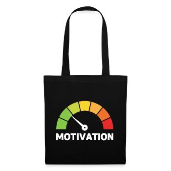 Motivation Anzeige Lustig Akku - Stoffbeutel - Schwarz - Vorne