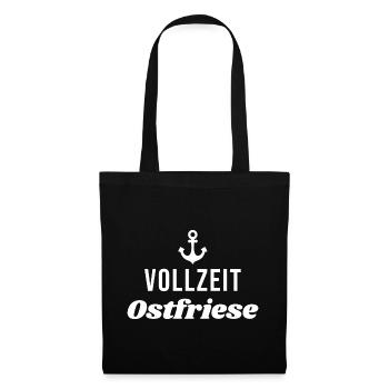 VollzeitOstfriese - Vollzeit Ostfriese - Stoffbeutel - Schwarz - Vorne