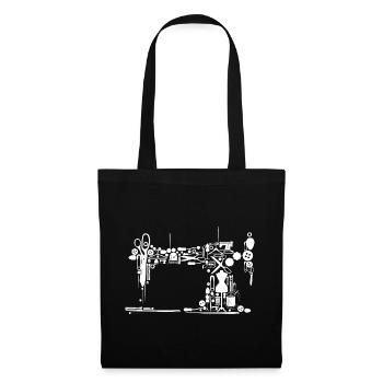 Nähstudio-Silhouette - Stoffbeutel - Schwarz - Vorne