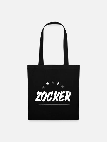 Zocker Gamer - Stoffbeutel - Schwarz