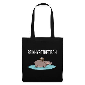 Reinhypothetisch Nilpferd Kaffee Wortwitz Humor - Stoffbeutel - Schwarz - Vorne