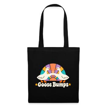 Retro Sunburst Gänse lustige Gänsehaut - Stoffbeutel - Schwarz - Vorne