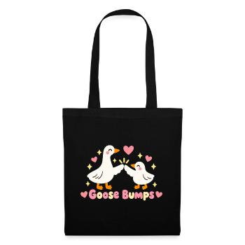Kawaii Mama Baby Gänse Lustige Gänsehaut - Stoffbeutel - Schwarz - Vorne