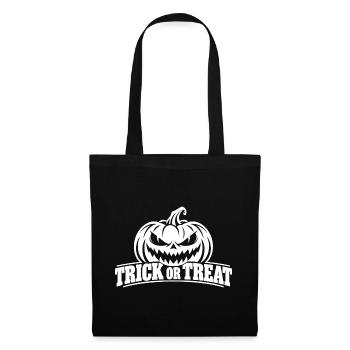 Gruseliger Kürbis Trick or Treat - Stoffbeutel - Schwarz - Vorne
