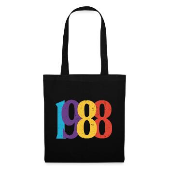 Geboren 1988 Geburtstagsgeschenk Geburtstag 88 - Stoffbeutel - Schwarz - Vorne