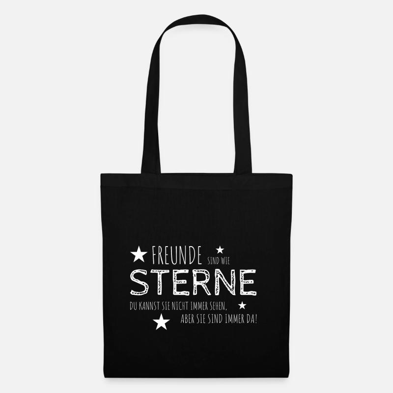 Freunde sind wie Sterne -weiß- - Stoffbeutel - Schwarz