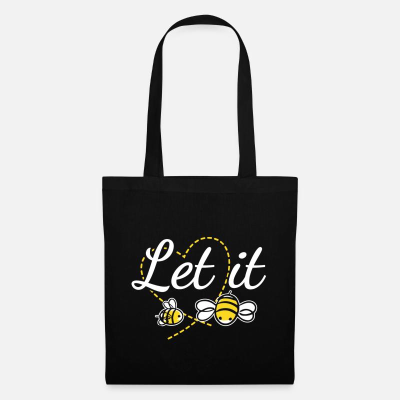 Let it bee - Biene Insekt Niedlich Geschenk - Stoffbeutel - Schwarz