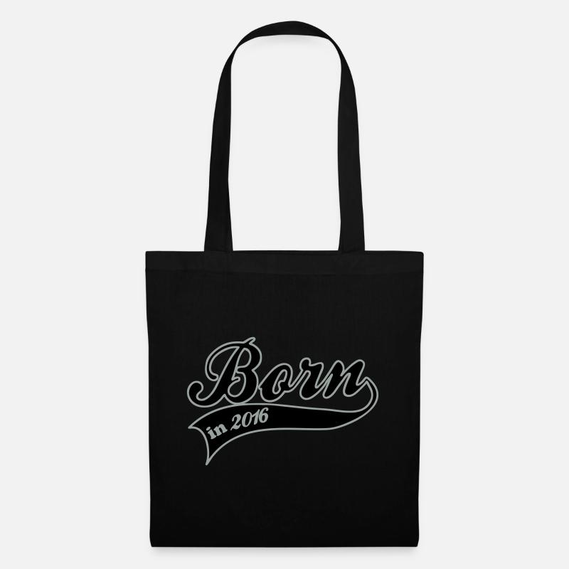 born in 2016 - Stoffbeutel - Schwarz