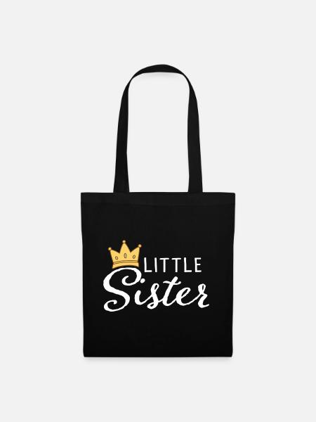 Little Sister Kleine Schwester Geschwister Mädchen - Stoffbeutel - Schwarz