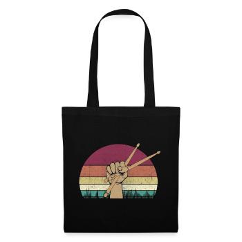 Pilon tombant sur les tambours - Sac en tissu - noir - Devant