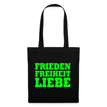Frieden freiheit liebe - Stoffbeutel - Schwarz - Vorne