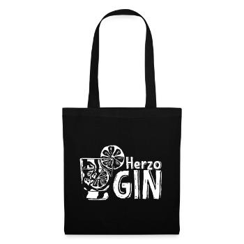 GIN HerzoGIN - Geschenk für Gin Liebhaberin Gin - Stoffbeutel - Schwarz - Vorne