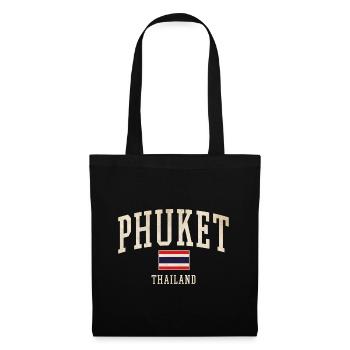 Phuket Thailand Vintage-Logo - Stoffbeutel - Schwarz - Vorne